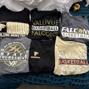 2 Nike (7) Men’s Large Athletic Shirts & Zipup Fleece Hoodie Bundle Gold Black